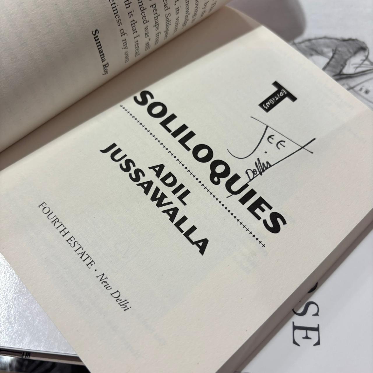 SIGNED EDITION: SOLILOQUIES by Adil Jussawalla