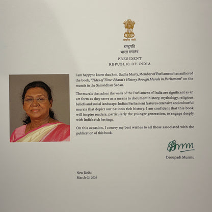 Signed Edition: Tides of Time: Bharat's History through Murals in Parliament by Sudha Murty